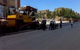 اجرای روکش آسفالت بلوار فروردین توسط شرکت عمران بهارستان